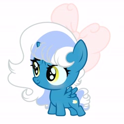 Size: 6890x6890 | Tagged: safe, artist:riofluttershy, derpibooru import, oc, oc only, oc:fleurbelle, alicorn, pony, alicorn oc, blushing, bow, female, golden eyes, hair bow, horn, mare, simple background, smiling, solo, white background, wingding eyes, wings