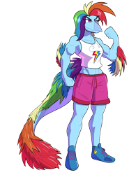 Size: 1000x1350 | Tagged: safe, artist:banco, derpibooru import, rainbow dash, anthro, dinosaur, velociraptor, g4, crossover, dinosaurified, female, snoot game, solo, solo female, species swap