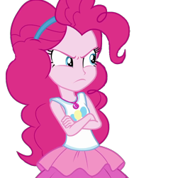 Size: 1054x1080 | Tagged: safe, artist:blockslikepl, derpibooru import, pinkie pie, human, equestria girls, g4, crossed arms, female, pinkie pie is not amused, unamused