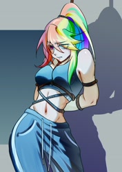 Size: 2508x3541 | Tagged: safe, artist:xiaopihai019, derpibooru import, rainbow dash, human, g4, breasts, humanized