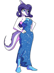 Size: 1000x1350 | Tagged: safe, artist:banco, derpibooru import, rarity, anthro, dinosaur, g4, crossover, dinosaurified, female, parasaurolophus, snoot game, solo, solo female, species swap