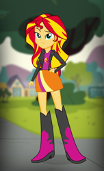 Size: 2587x4260 | Tagged: safe, artist:qbert2kcat, derpibooru import, sunset shimmer, human, equestria girls, g4, erect nipples, female, nipple outline