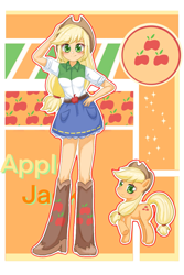 Size: 1573x2360 | Tagged: safe, artist:choubuchugouwantouzhenbugaiming, derpibooru import, applejack, pony, equestria girls, g4, solo