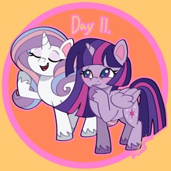 Size: 1000x1000 | Tagged: safe, derpibooru import, potion nova, twilight sparkle, twilight sparkle (alicorn), alicorn, pony, unicorn, g4, g4.5, my little pony: pony life, duo, duo female, female, horn