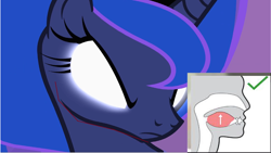 Size: 2560x1440 | Tagged: safe, derpibooru import, screencap, princess luna, pony, g4, halloween, holiday, low tier god, male, meme, mewing, night, solo, white eyes