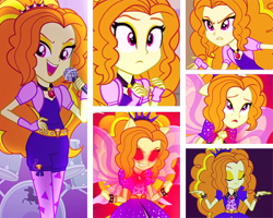 Size: 400x320 | Tagged: safe, derpibooru import, edit, edited screencap, screencap, adagio dazzle, equestria girls, g4, rainbow rocks, collage, female, gem, microphone, siren gem