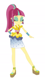 Size: 1600x2732 | Tagged: safe, artist:lobo299, derpibooru import, sour sweet, human, dance magic, equestria girls, g4, disco dress, equestria girls specials, eyes closed, female, simple background, solo, white background