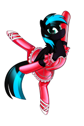 Size: 4000x6000 | Tagged: safe, artist:dacaoo, derpibooru import, oc, oc only, oc:nightlight aura, pegasus, pony, series:battle to ballet, ballerina, ballet, ballet slippers, clothes, dress, hypnosis, implied hypnosis, latex, latex dress, latex socks, simple background, socks, solo, transparent background