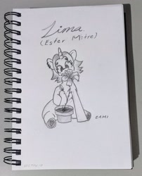 Size: 2298x2843 | Tagged: safe, artist:zamiración, derpibooru import, oc, oc only, oc:ester mitre, unicorn, :o, cute, horn, open mouth, pencil drawing, photo, solo, traditional art
