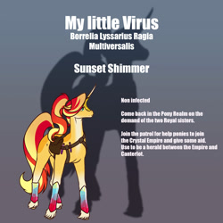 Size: 2000x2000 | Tagged: safe, artist:oneiria-fylakas, derpibooru import, sunset shimmer, pony, g4, infection au, solo