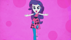 Size: 960x540 | Tagged: safe, derpibooru import, screencap, rarity, human, equestria girls, g4, life is a runway, animated, clothes, female, gif, incoming hug, pantyhose, swaying hips