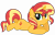 Size: 4000x2565 | Tagged: safe, artist:keronianniroro, derpibooru import, sunset shimmer, pony, unicorn, cute, female, high res, hoof on cheek, hoof on face, horn, looking at you, looking sideways, looking up, lying down, mare, prone, shimmerbetes, side view, simple background, smiling, smiling at you, solo, transparent background, vector