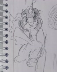 Size: 3978x4981 | Tagged: safe, artist:zamiración, derpibooru exclusive, derpibooru import, twilight sparkle, twilight sparkle (alicorn), alicorn, g4, cute, pencil drawing, sketch, solo, traditional art