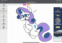 Size: 2360x1640 | Tagged: safe, artist:trixxiefloof, derpibooru import, rarity, pony, unicorn, g4, colored, horn, looking at you, smiling, solo, whiteboard fox