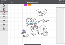 Size: 2360x1640 | Tagged: safe, artist:trixxiefloof, derpibooru import, opalescence, rarity, pony, unicorn, g4, angry, crossover, dialogue, doodle, garfield, horn, pipe, whiteboard fox
