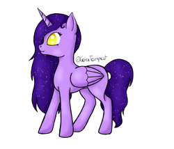 Size: 1023x874 | Tagged: safe, artist:seiratempest, derpibooru import, oc, oc only, oc:princess seira, alicorn, pony, alicorn oc, atg 2024, concave belly, digital art, drawing, golden eyes, horn, newbie artist training grounds, original character do not steal, ponysona, purple mane, simple background, solo, white background, wings