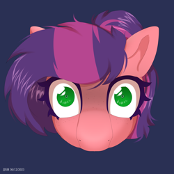 Size: 4134x4134 | Tagged: safe, artist:jjsh, derpibooru import, oc, oc only, oc:grelka, earth pony, pony, bust, female, freakout, funny, green eyes, high res, looking at you, mare, meme, portrait