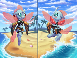 Size: 2800x2100 | Tagged: safe, artist:sirzi, derpibooru import, ocellus, changedling, changeling, g4, clothes, solo, swimsuit