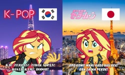 Size: 1200x720 | Tagged: safe, derpibooru import, sunset shimmer, better together, equestria girls, forgotten friendship, friendship games, g4, angry, double sunset, equestria girls specials, narrowed eyes, rageset shimmer, seoul, tokyo