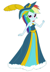 Size: 2500x3606 | Tagged: safe, artist:cartoonmasterv3, artist:nie-martw-sie-o-mnie, derpibooru import, rainbow dash, human, equestria girls, g4, clothes, coronation, coronation dress, dress, humanized, long dress, long skirt, simple background, skirt, solo, transparent background