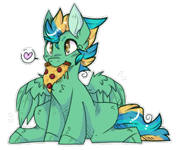 Size: 1465x1235 | Tagged: safe, artist:heart-sketch, derpibooru import, oc, oc only, oc:vindi, pegasus, pony, food, pizza, simple background, solo, transparent background