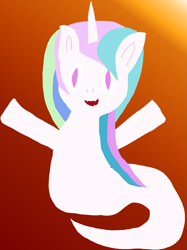 Size: 2463x3291 | Tagged: safe, artist:wissle, derpibooru import, princess celestia, lamia, original species, atg 2024, celestia day, fangs, female, gradient background, happy, mare, newbie artist training grounds, open mouth, solo, species swap