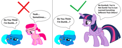 Size: 4752x1896 | Tagged: safe, artist:memeartboi, derpibooru import, twilight sparkle, twilight sparkle (alicorn), alicorn, earth pony, pegasus, pony, g4, adult, anais watterson, annoyed, argument, brother and sister, colt, comfort, comforting, correction, crossover, daisy the donkey, discussion, doll, duo, duo male and female, element of magic, emotional, encouragement, family, female, filly, foal, gumball watterson, heartwarming, male, mare, motivational, ponified, sad, siblings, simple background, species swap, the amazing world of gumball, toy, upset, white background