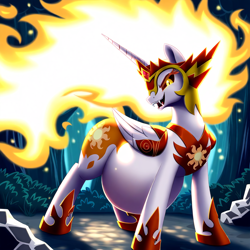 Size: 1024x1024 | Tagged: safe, ai content, derpibooru import, machine learning generated, daybreaker, alicorn, pony, female, mare, pregnant, prompter:rainbowkiller01, solo