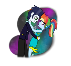 Size: 827x768 | Tagged: safe, artist:rai2n, rainbow dash, soarin', human, equestria girls, female, male, shipping, soarindash, straight