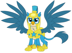 Size: 2593x1900 | Tagged: safe, artist:gmaplay, derpibooru import, gallus, griffon, the last problem, armor, older, older gallus, royal guard, royal guard gallus, simple background, solo, transparent background