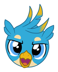 Size: 433x532 | Tagged: safe, artist:gmaplay, derpibooru import, gallus, griffon, head, only head, simple background, solo, sticker, transparent background