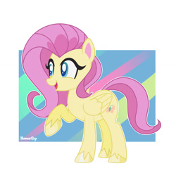 Size: 1280x1261 | Tagged: safe, artist:thomasray000, derpibooru import, fluttershy, pegasus, pony, g4, g4.5, my little pony: pony life, female, g4.5 to g4, generation leap, mare, solo, style emulation, unshorn fetlocks