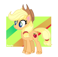 Size: 2759x2717 | Tagged: safe, artist:thomasray000, derpibooru import, applejack, earth pony, pony, g4, g4.5, my little pony: pony life, female, g4.5 to g4, generation leap, mare, solo, style emulation, unshorn fetlocks