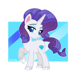 Size: 2993x2947 | Tagged: safe, artist:thomasray000, derpibooru import, rarity, pony, unicorn, g4, g4.5, my little pony: pony life, female, g4.5 to g4, generation leap, horn, mare, solo, style emulation, unshorn fetlocks