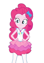 Size: 1048x1492 | Tagged: safe, artist:blockslikepl, derpibooru import, pinkie pie, human, equestria girls, g4, clothes, female, rah rah skirt, simple background, skirt, solo, transparent background