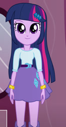 Size: 490x936 | Tagged: safe, artist:qbert2kcat, derpibooru import, twilight sparkle, human, equestria girls, g4, belt, boots, clothes, clothes swap, female, high heel boots, shirt, shoes, skirt, solo