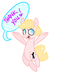 Size: 2236x2683 | Tagged: safe, artist:broccolidad, derpibooru import, oc, oc only, earth pony, pony, blonde, blonde hair, earth pony oc, pink coat, solo, thank you