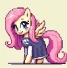 Size: 99x100 | Tagged: safe, artist:pixelpieworks, derpibooru import, fluttershy, goat, crossover, digital art, picture for breezies, pixel art, toriel, undertale