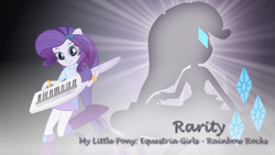 Size: 1920x1080 | Tagged: safe, artist:blackgryph0n, artist:joeycrick, artist:katequantum, artist:tigerbeetle, derpibooru import, rarity, equestria girls, g4, rainbow rocks, female, keytar, musical instrument, ponied up, solo, wallpaper