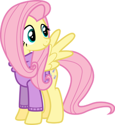 Size: 1024x1107 | Tagged: safe, artist:skele-sans, derpibooru import, fluttershy, pegasus, pony, g4, clothes, female, mare, simple background, smiling, solo, spread wings, sweater, sweatershy, transparent background, vector, wings
