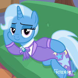 Size: 1280x1280 | Tagged: safe, derpibooru import, edit, edited screencap, screencap, trixie, pony, unicorn, g4, clothes, draw me like one of your french girls, female, horn, mare, older, older trixie, solo