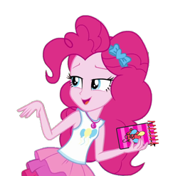 Size: 1510x1492 | Tagged: safe, artist:blockslikepl, derpibooru import, pinkie pie, equestria girls, g4, blue's clues, female, handy dandy notebook, simple background, solo, transparent background