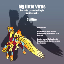 Size: 2000x2000 | Tagged: safe, artist:oneiria-fylakas, derpibooru import, spitfire, pony, infection au, solo