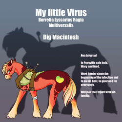 Size: 2000x2000 | Tagged: safe, artist:oneiria-fylakas, derpibooru import, big macintosh, pony, alternate design, infection au, solo