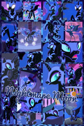 Size: 1024x1536 | Tagged: safe, artist:princessemerald7, derpibooru import, nightmare moon, rarity, alicorn, pony, friendship is magic, g4, luna eclipsed, princess twilight sparkle (episode), season 1, season 2, season 4, collage, female, mare