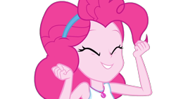 Size: 2160x1216 | Tagged: safe, artist:blockslikepl, derpibooru import, edit, edited screencap, screencap, pinkie pie, human, equestria girls, g4, arms in the air, background removed, eyes closed, female, simple background, solo, transparent background