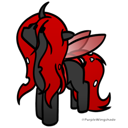 Size: 3000x3000 | Tagged: safe, artist:purple wingshade, derpibooru import, oc, oc only, oc:queen pentax, changeling, pony, female, mare, red changeling, simple background, solo, transparent background