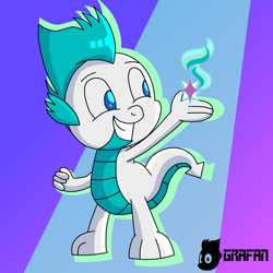 Size: 2500x2500 | Tagged: safe, artist:gradiusfanatic, derpibooru import, oc, oc only, oc:bx-8, dragon, cutie mark, dragon oc, gradient background, male, non-pony oc, solo