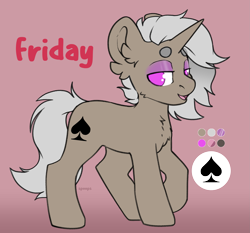 Size: 2577x2404 | Tagged: safe, artist:spoopygander, derpibooru import, oc, oc:friday, pony, reference sheet, solo, weekday ponies