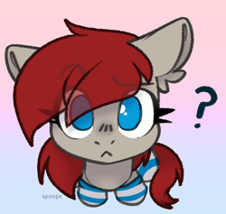 Size: 780x740 | Tagged: safe, artist:spoopygander, derpibooru import, oc, oc only, oc:ponepony, earth pony, pony, clothes, commission, ear fluff, ears, earth pony oc, eye clipping through hair, eyebrows, eyebrows visible through hair, socks, solo, striped socks, ych result